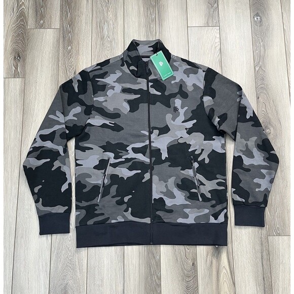 Flint Park Camo Full Zip Athletic Golf/Tennis/Pickleball Sweatshirt Mens L NEW - Picture 1 of 9